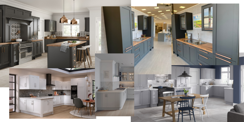 Collage of kitchen ranges in the Neo Lisse style.  